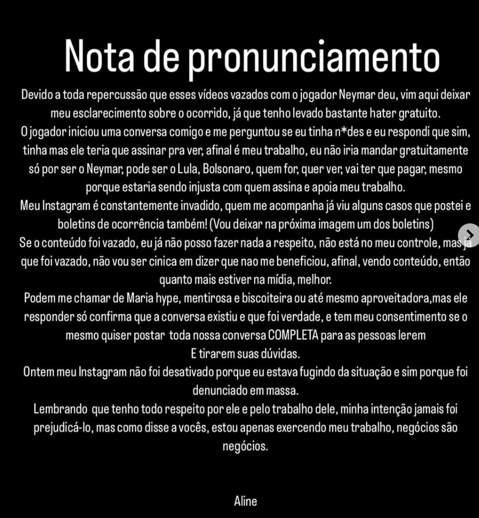 Modelo abre o jogo após ter conversa íntima vazada com Neymar ...